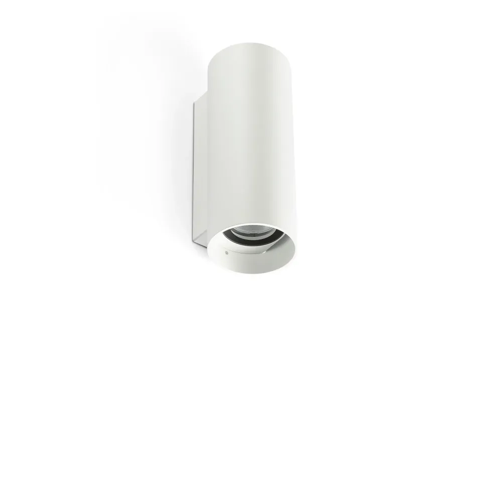 Applique murale extérieure FARO Barcelona Kov en aluminium blanc LED H 13,8 cm