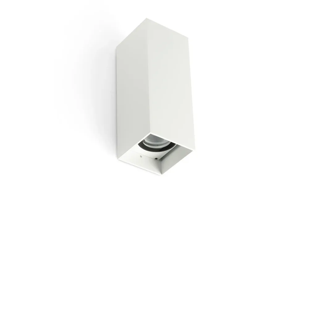 Applique murale extérieure FARO Barcelona Kov en aluminium blanc LED H 13,8 cm