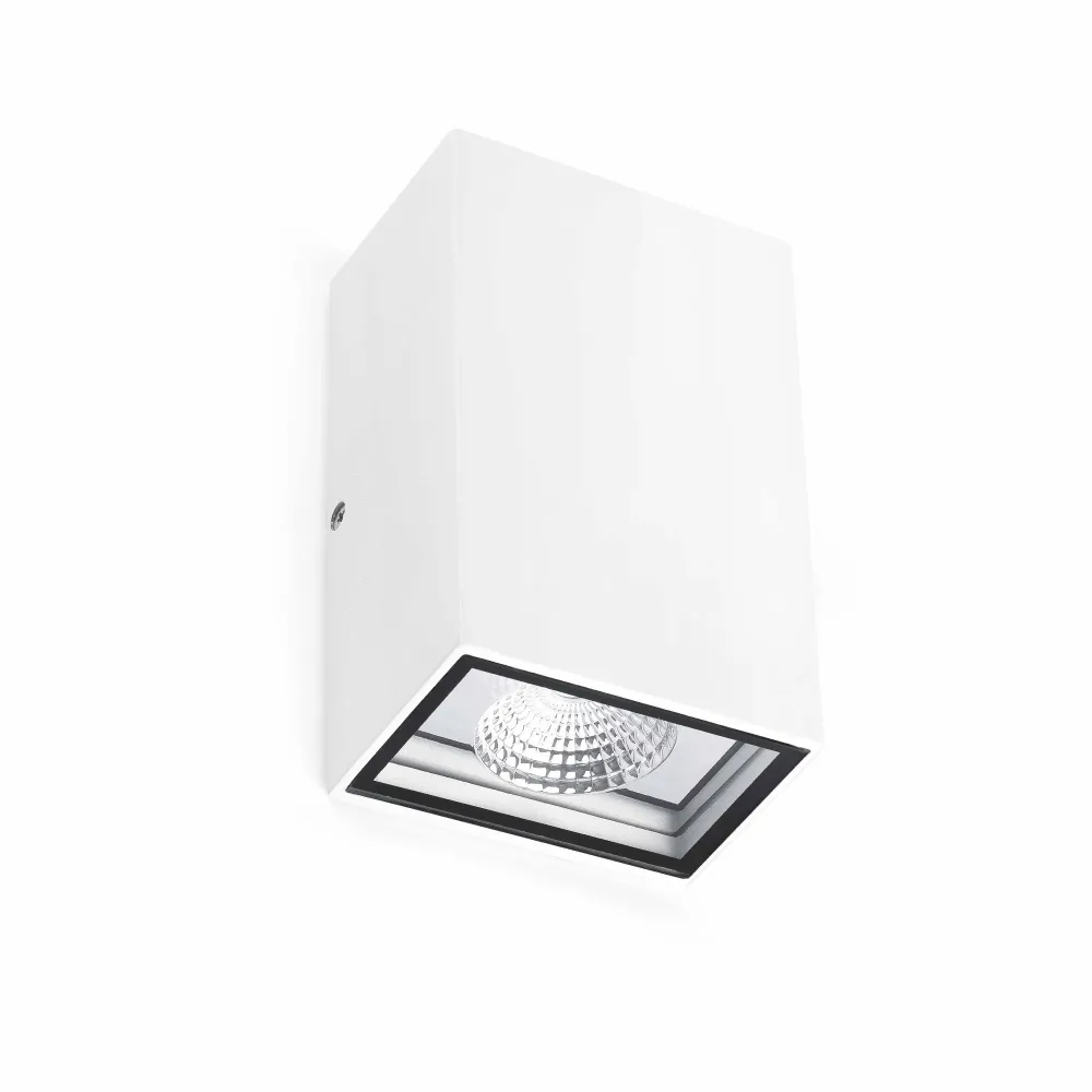 Applique murale extérieure FARO Barcelona Ling en aluminium blanc mat, LED H 9,0 cm