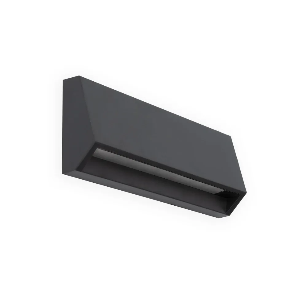 Applique murale extérieure FARO Barcelona Must, ABS gris foncé, LED, H 8,0 cm