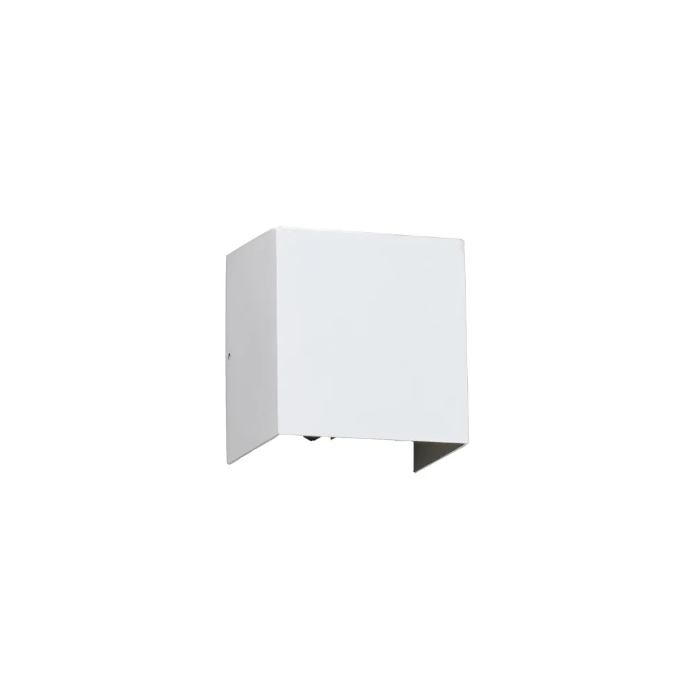 Applique murale extérieure FARO Barcelona Olan en aluminium blanc mat, LED H 16,5 cm