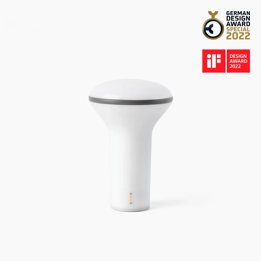 Applique murale FARO Barcelona Buddy en polycarbonate blanc opale, LED, hauteur 17,2 cm Grey