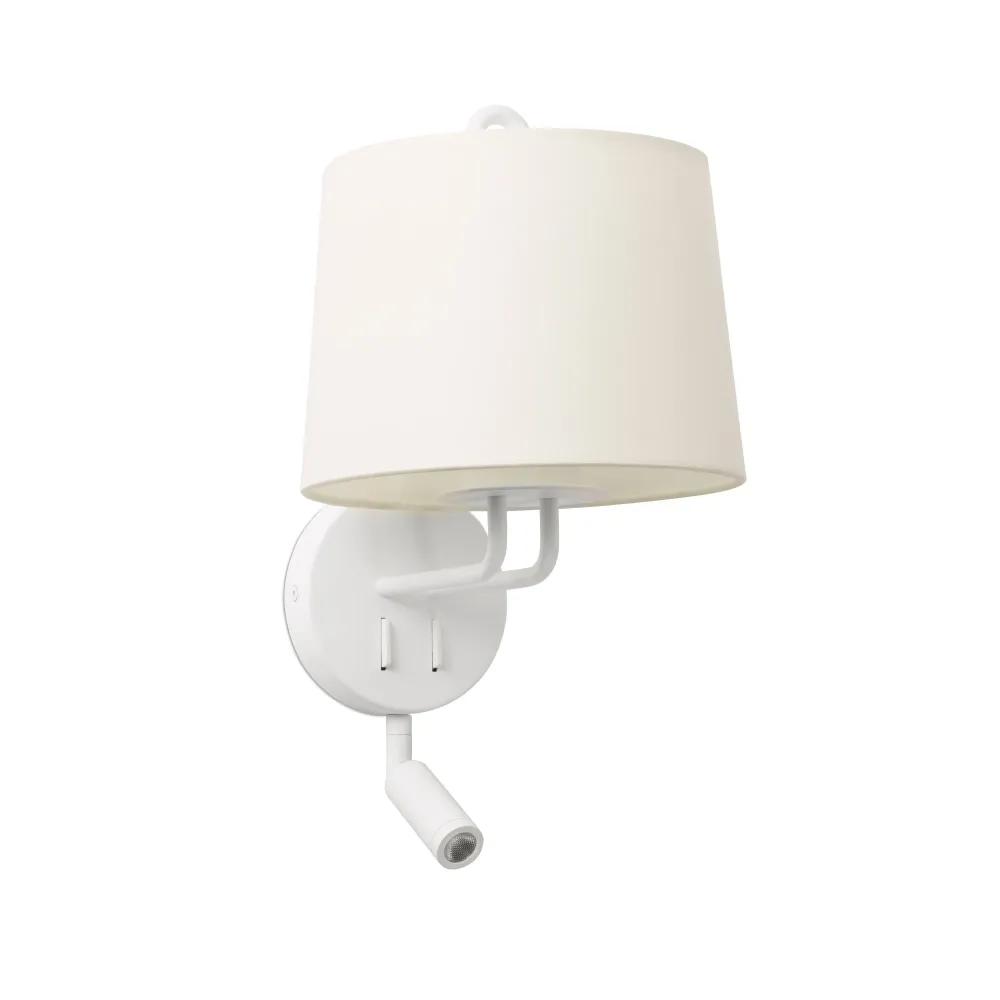 Applique murale FARO Barcelona Montreal, acier blanc mat, douille E27, hauteur 39 cm Matt