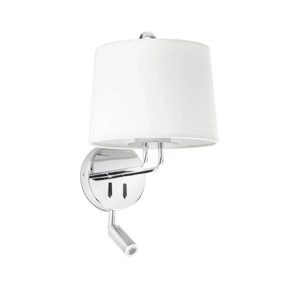 Applique murale FARO Barcelona Montreal, acier blanc mat, douille E27, hauteur 39 cm Matt