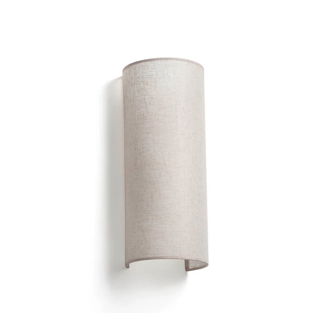 Applique murale FARO Barcelona Otton, acier blanc mat, douille E27, hauteur 37 cm Linen