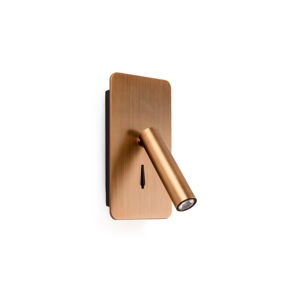 Applique murale FARO Barcelona Suau, finition bronze aluminium, LED, hauteur 17 cm Bronze
