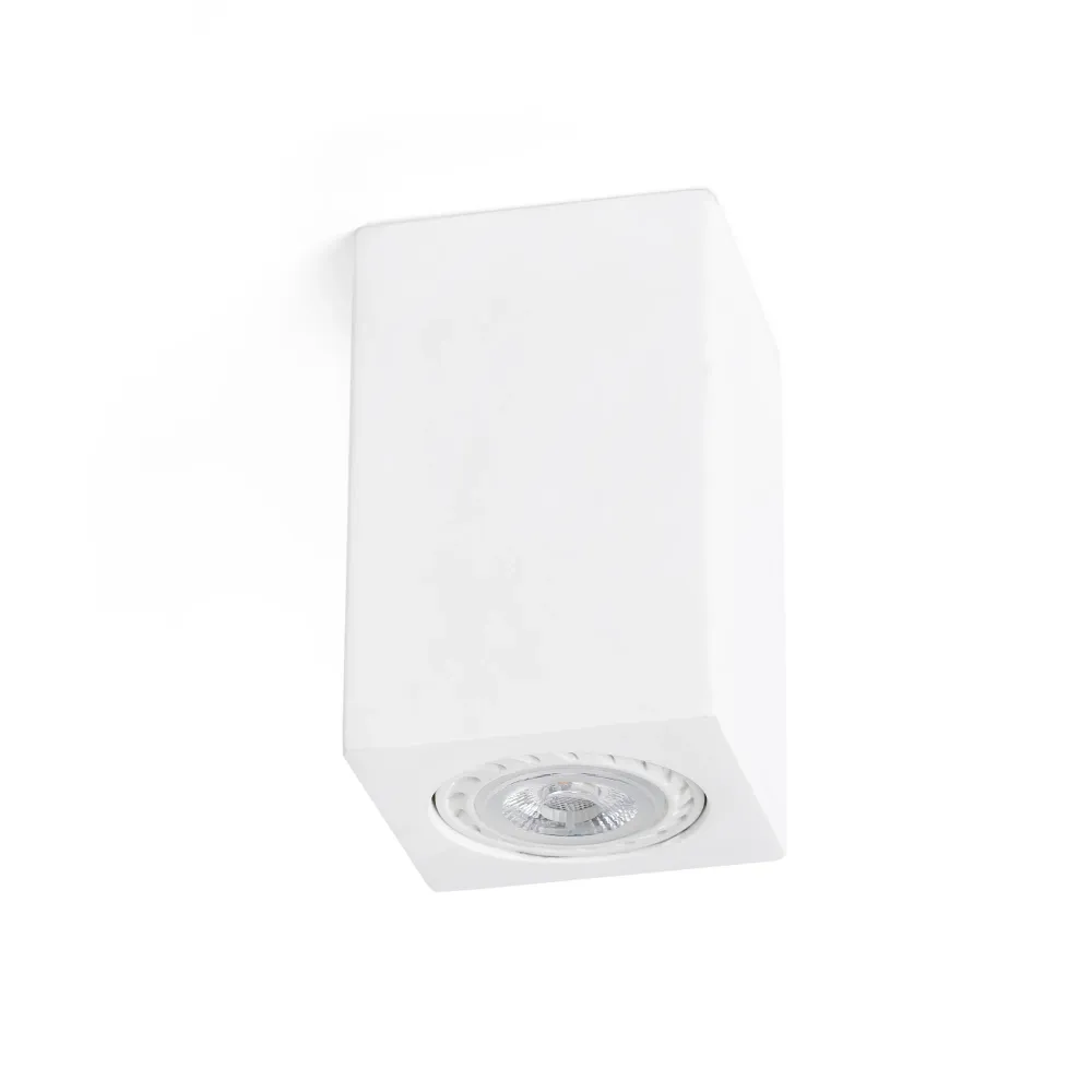 Applique murale FARO Barcelona Sven, finition plâtre blanc mat, douille GU10, hauteur 11 cm