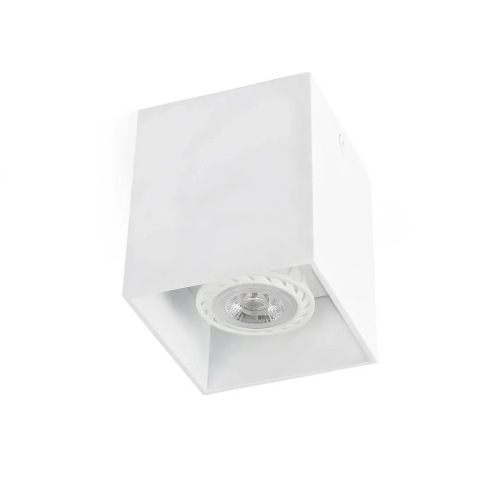 Applique murale FARO Barcelona Tecto, aluminium blanc mat, douille GU10, hauteur 9,5 cm Matt