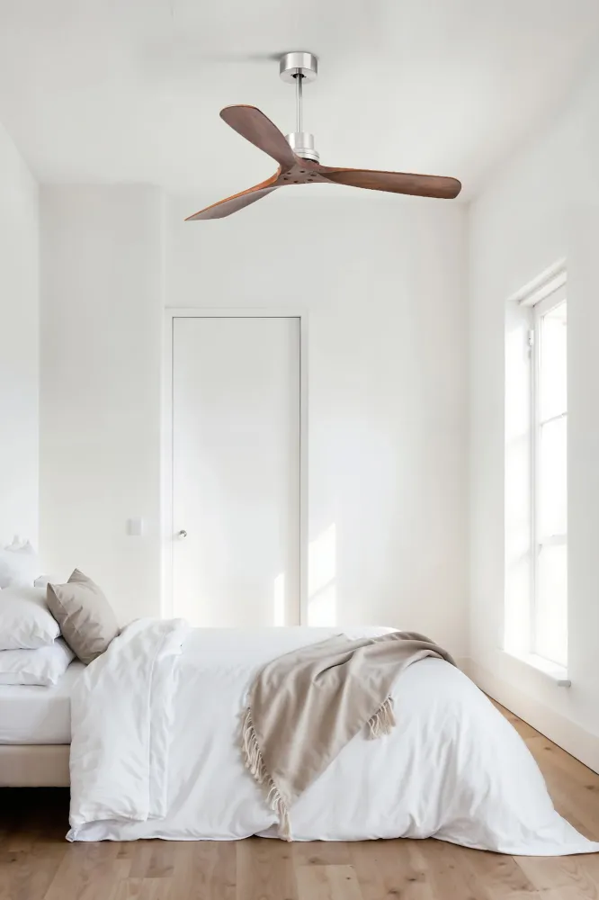 FARO Barcelona Lantau L ventilateur de plafond acier nickel satiné H 33,0cm