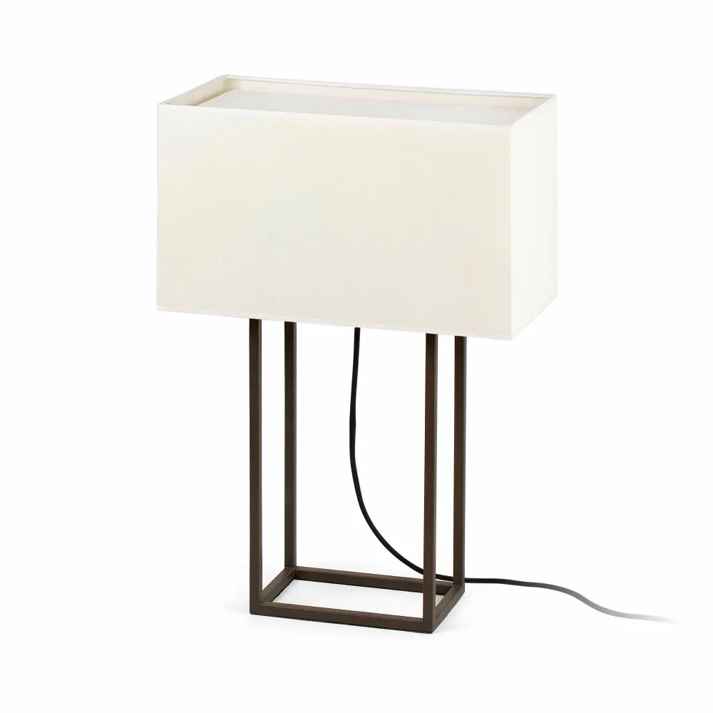 Lampe de table FARO Barcelona Vesper, acier brun E27, hauteur 60 cm Brown