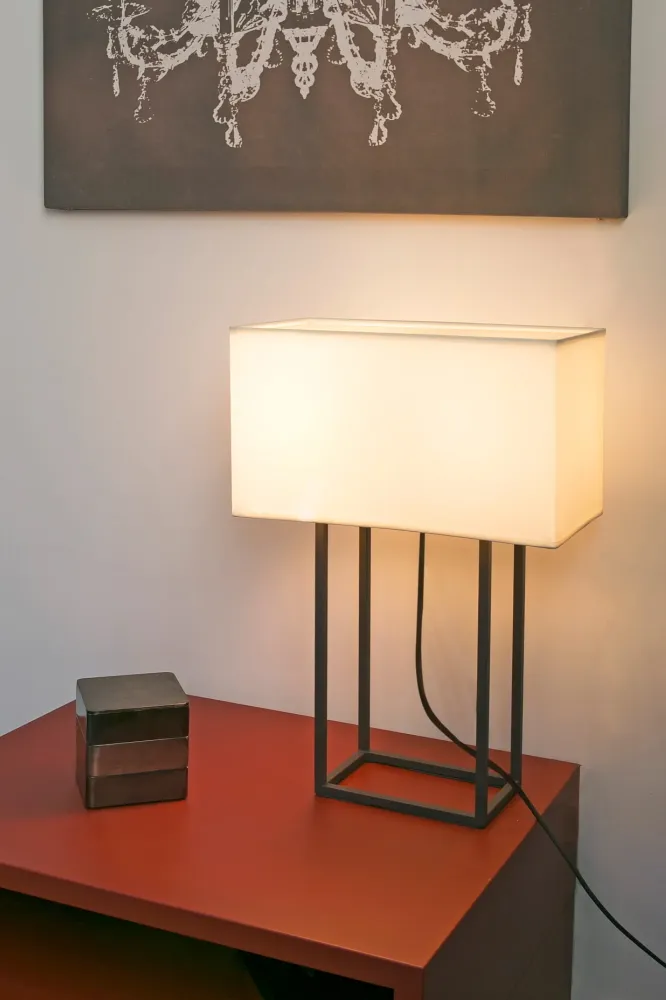 Lampe de table FARO Barcelona Vesper, acier brun E27, hauteur 60 cm Brown