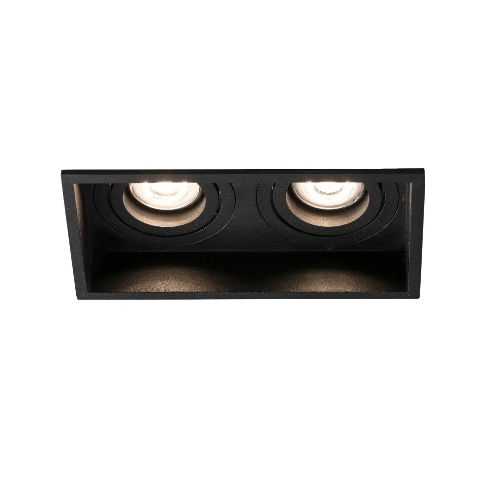 Spot encastré FARO Barcelona Hyde, acier noir mat, culot GU10, hauteur 5,5 cm Matt
