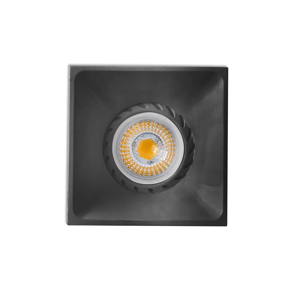 Spot encastré FARO Barcelona Neon Sq, aluminium noir mat GU10, hauteur 4,5 cm Matt