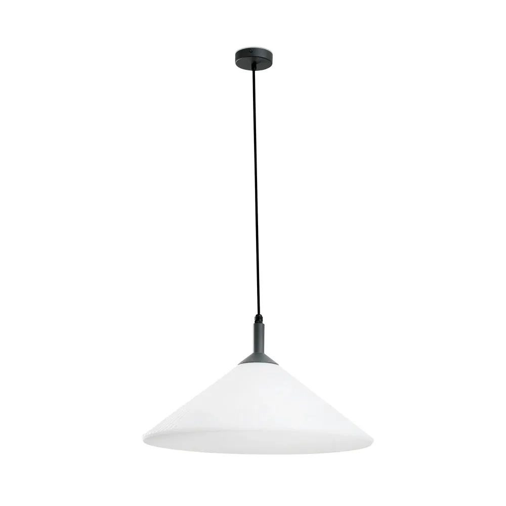 Suspension FARO Barcelona Saigon Out, aluminium gris foncé, douille E27, hauteur 50 cm