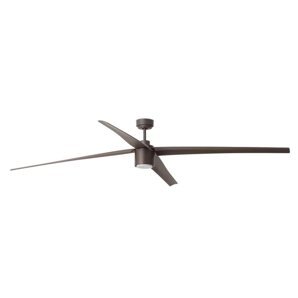 Ventilateur de plafond FARO Barcelona Attos XL en acier blanc mat avec éclairage LED, hauteur 34 cm. Matt