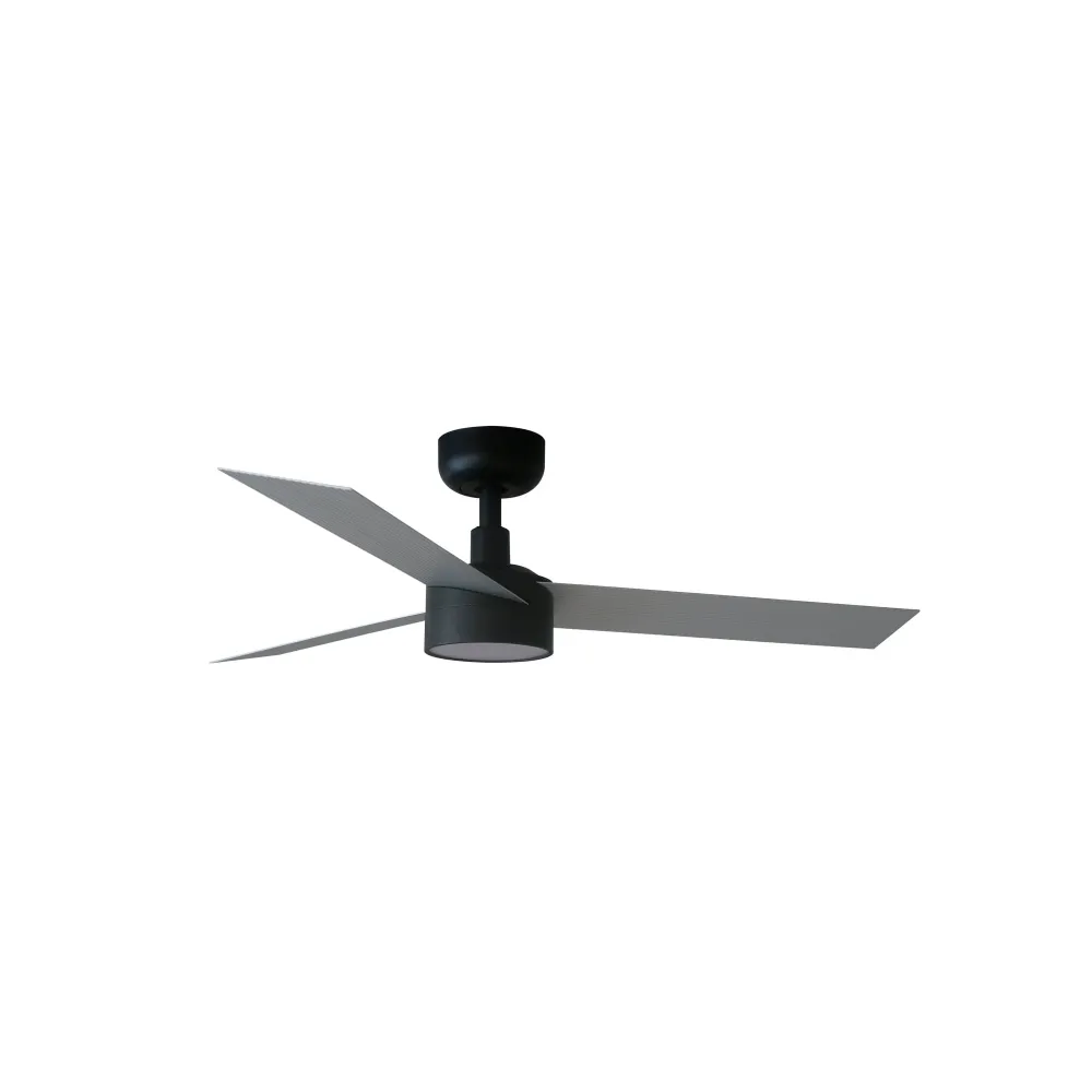 Ventilateur de plafond FARO Barcelona Cruiser S, acier noir mat, LED, hauteur 27,6 cm