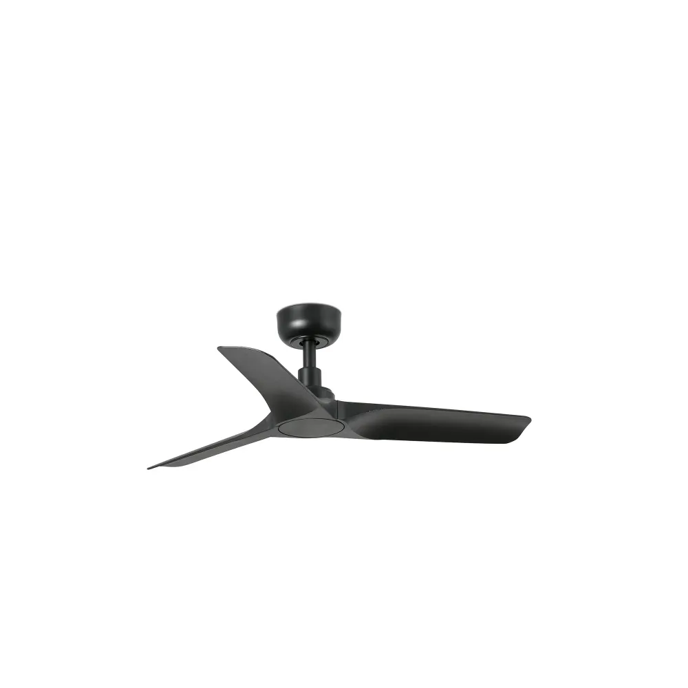 Ventilateur de plafond FARO Barcelona Hey S en acier blanc mat, hauteur 24,3 cm