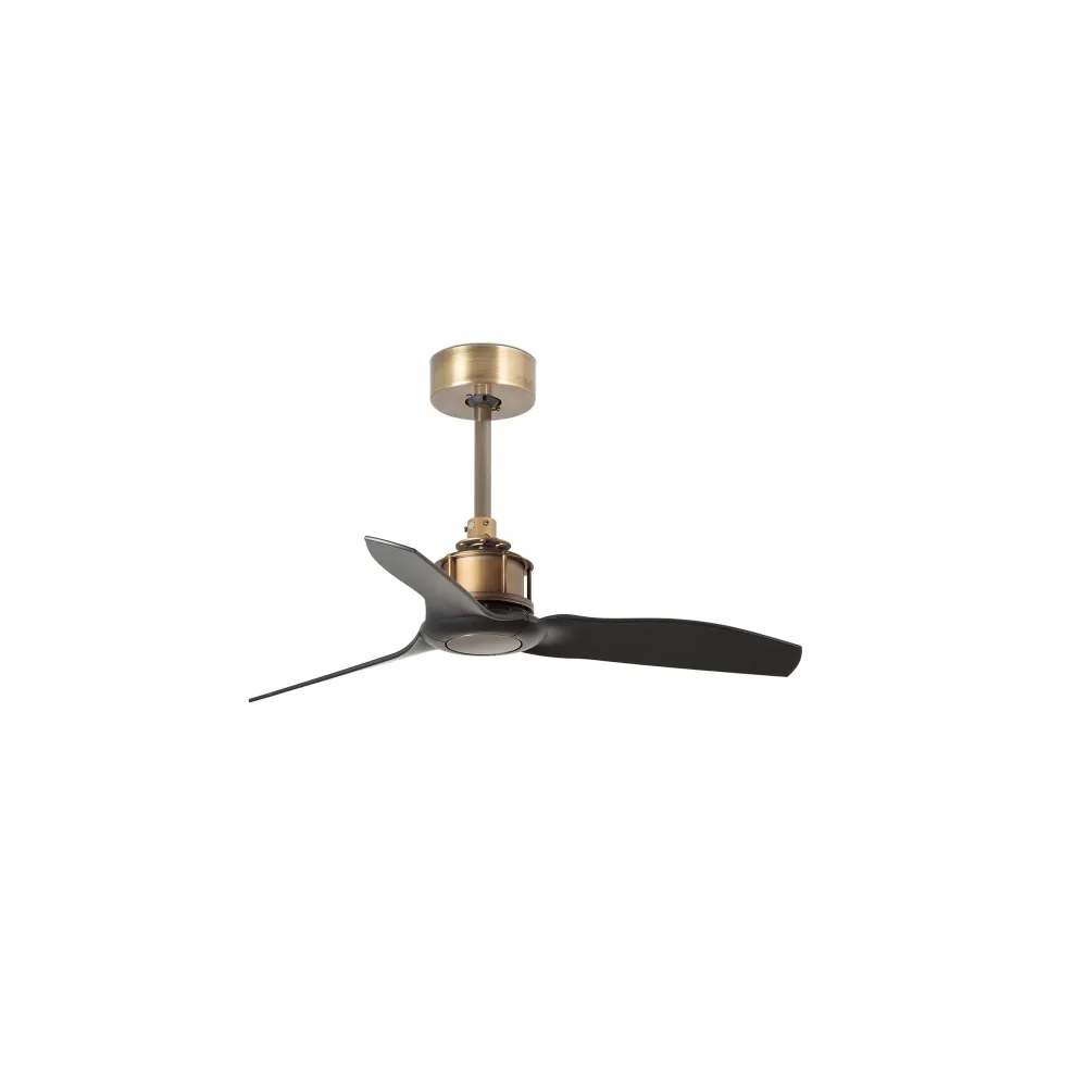 Ventilateur de plafond FARO Barcelona Just Fan Xs, acier et cuivre, hauteur 39 cm
