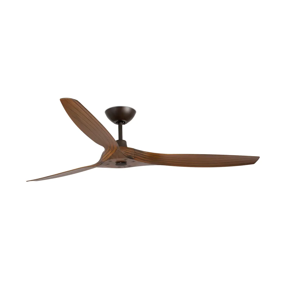 Ventilateur de plafond FARO Barcelona Morea L, acier marron foncé, hauteur 28 cm