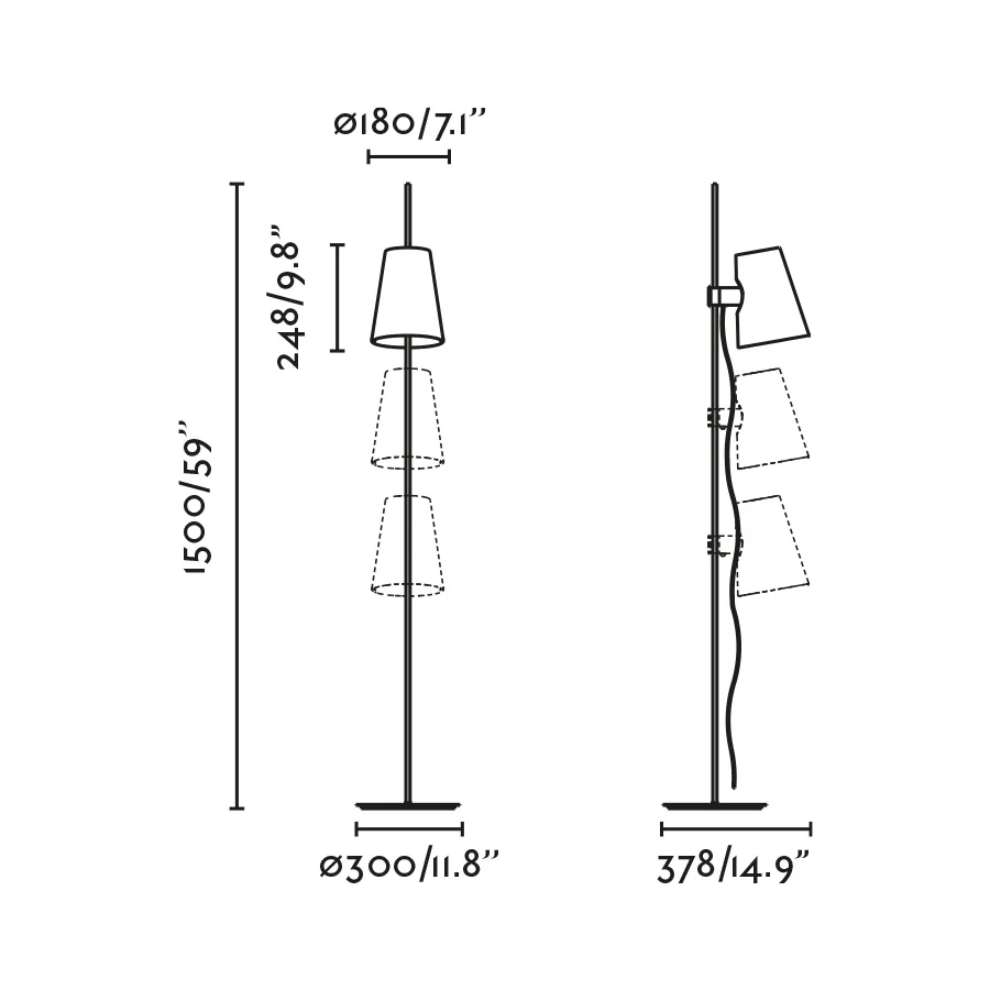 Faro LUPE Floor lamp black/beige 20034-88
