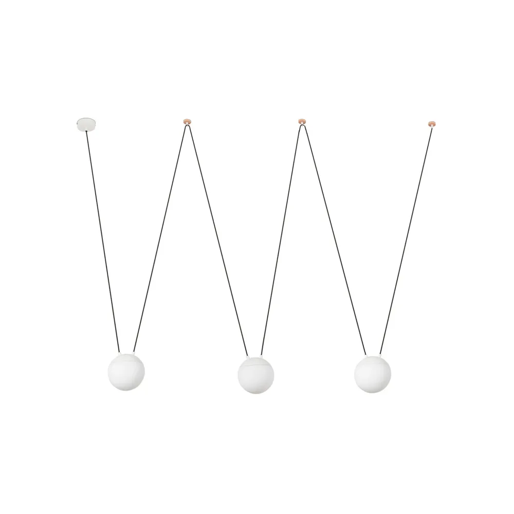 Faro MINE GLASS SPACE 3-Light Pendant Ceiling Light White 28375-3L