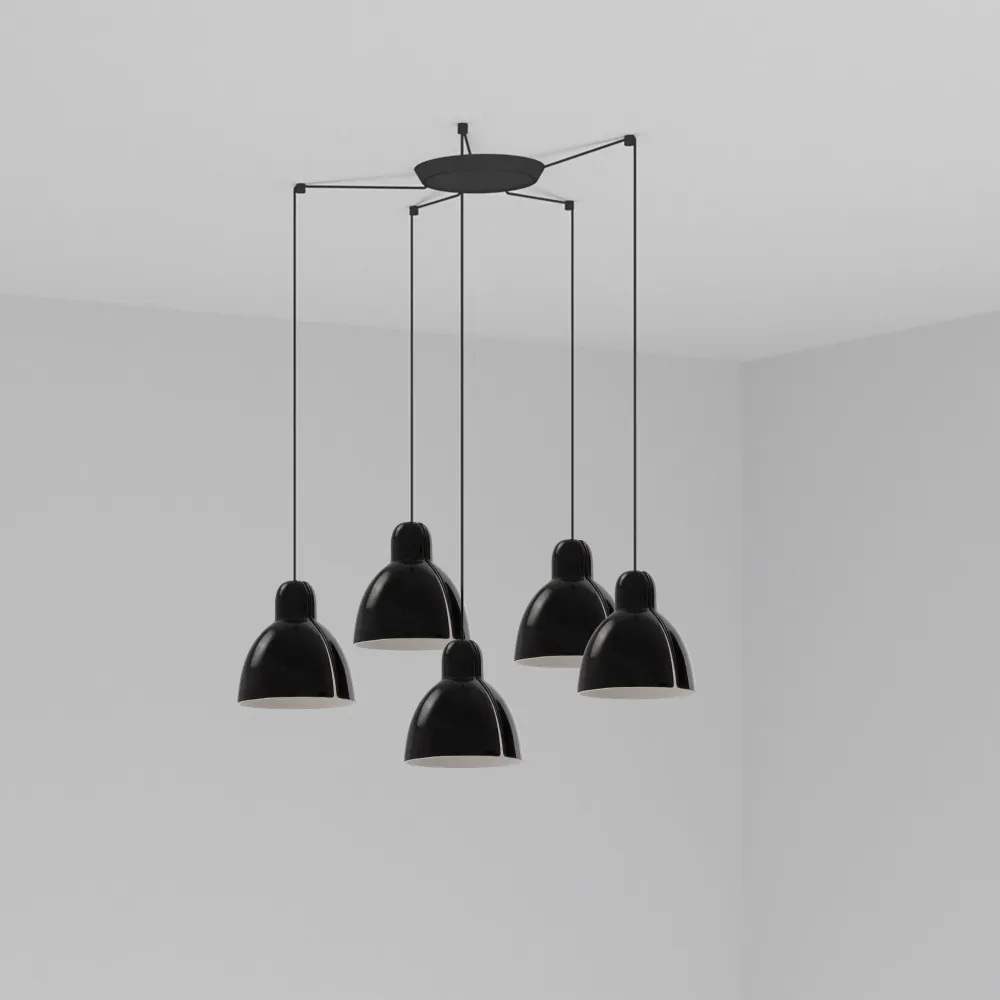 Faro Venice 5-light black pendant lamp 64255-112-5L