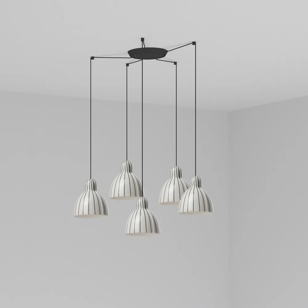 Faro Venice 5-light Striped Pendant Lamp 64255-114-5L