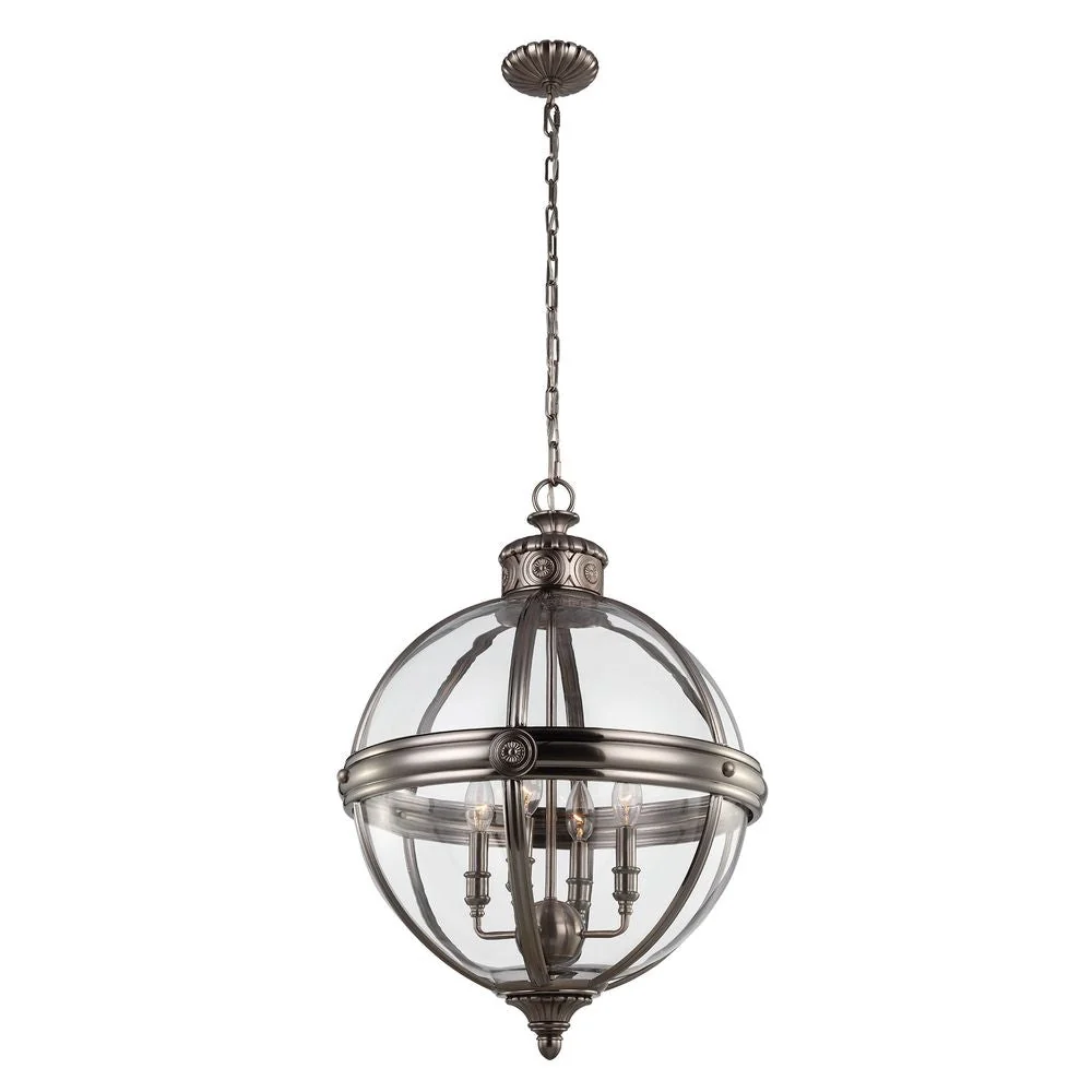Lustre Feiss (FE-ADAMS-4P-ANL) Adams acier, verre E14 4L