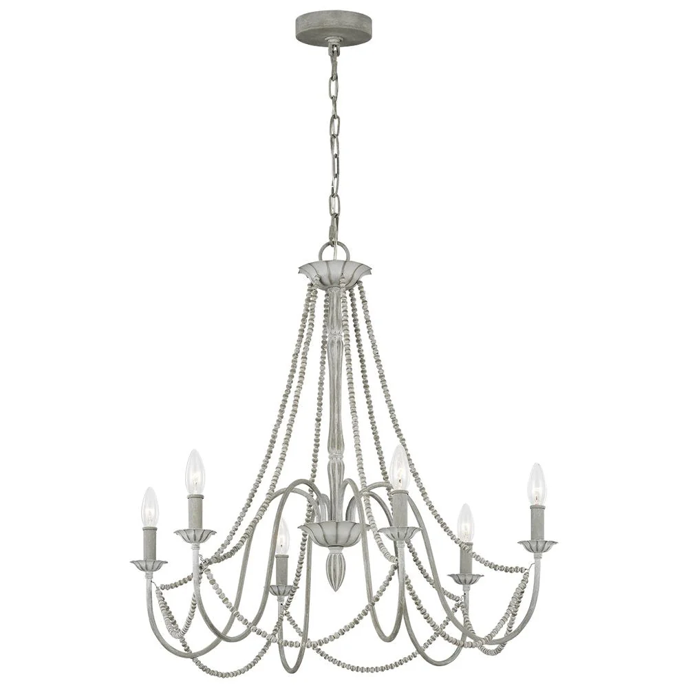 Lustre Feiss (FE-MARYVILLE6) Maryville, acier et bois, douille E14 6L