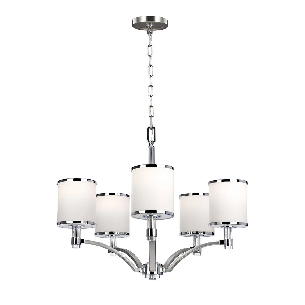 Lustre Feiss (FE-PROSPECT-PARK5) Prospect Park, acier et verre, douille E27 5L