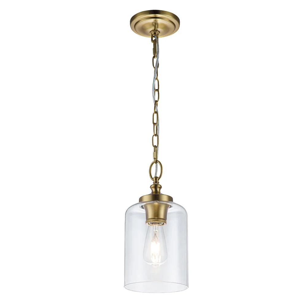 Suspension Feiss (FE-HOUNSLOW-P-BB) Hounslow en acier, verre transparent E27