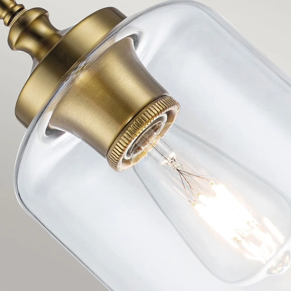 Suspension Feiss (FE-HOUNSLOW-P-BB) Hounslow en acier, verre transparent E27