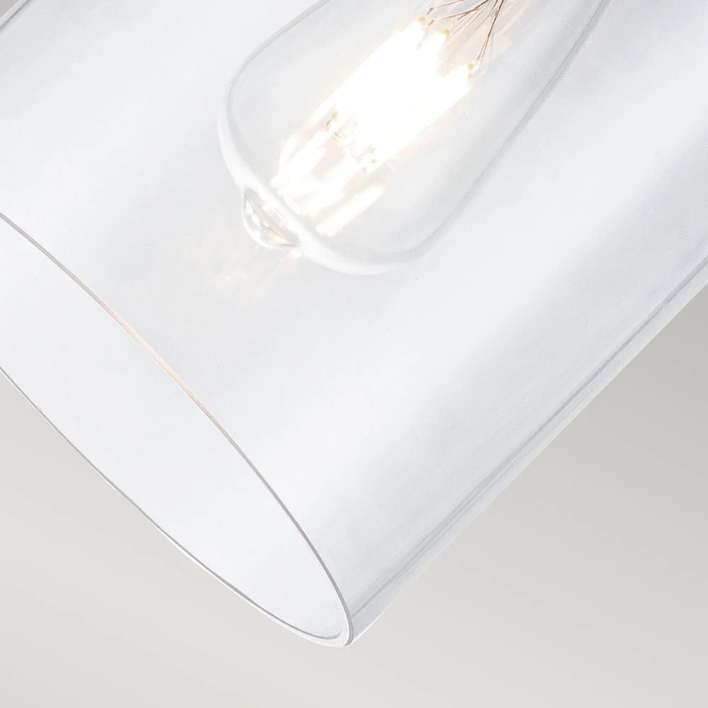 Suspension Feiss (FE-HOUNSLOW-P-BB) Hounslow en acier, verre transparent E27