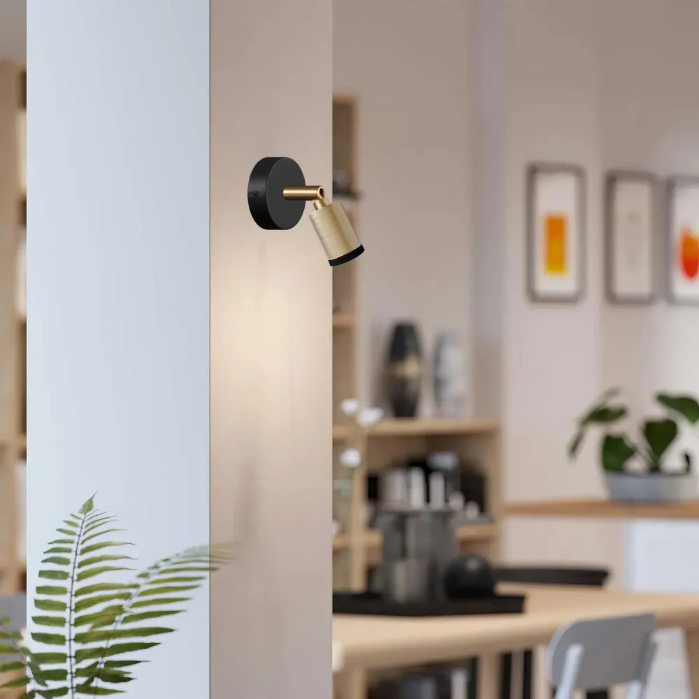 Fermaluce spot Mini Spotlight GU1d0, lampe orientable murale ou plafond avec articulation – Bronze satiné