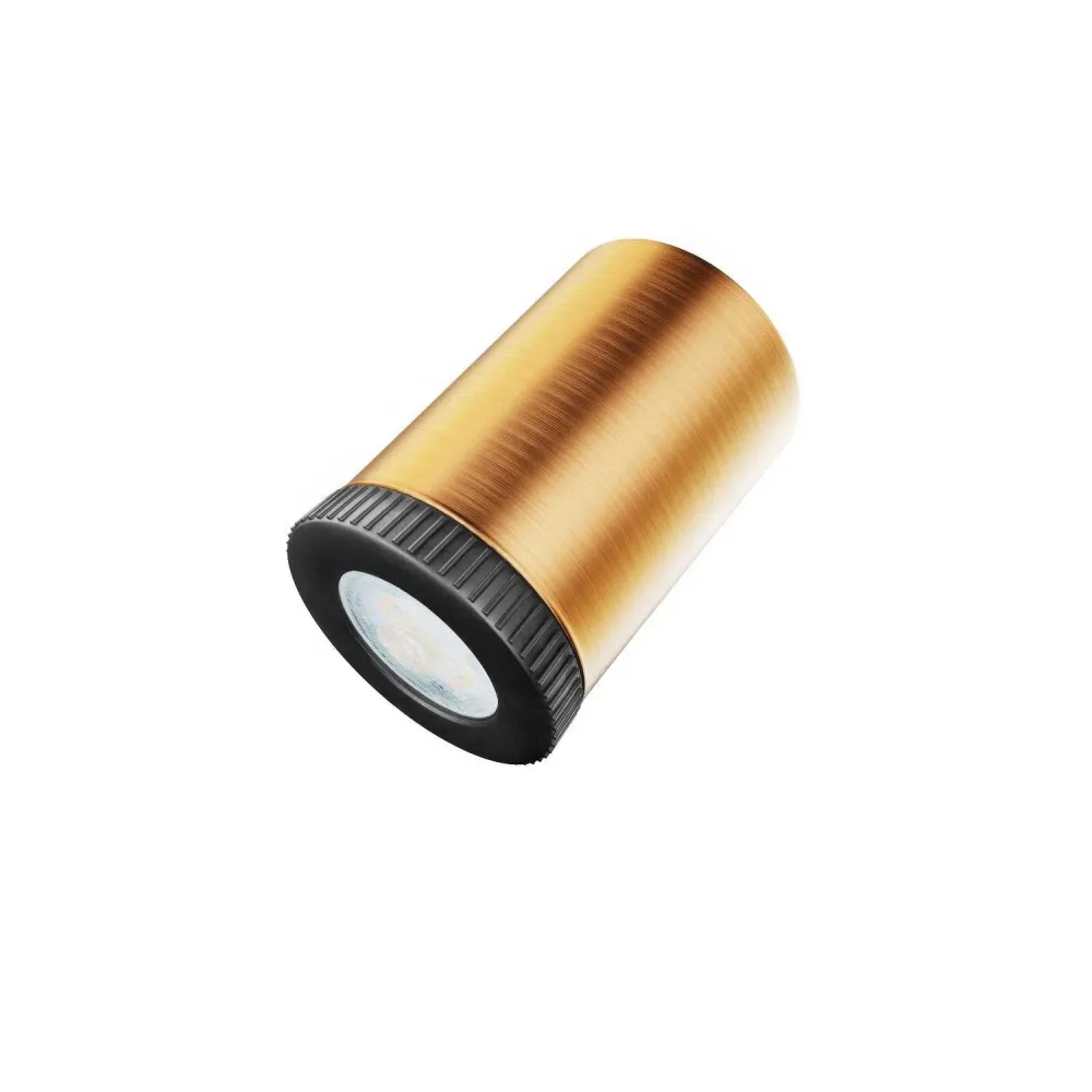 Fermaluce spot Mini Spotlight GU1d0, lampe orientable murale ou plafond avec articulation - Cuivre satiné