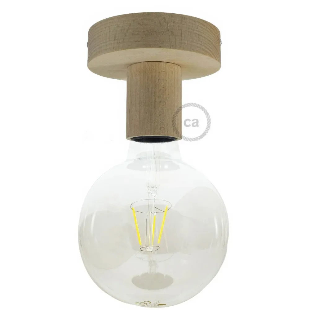 Fermaluce Wood S, plafonnier ou applique en bois naturel - Neutre