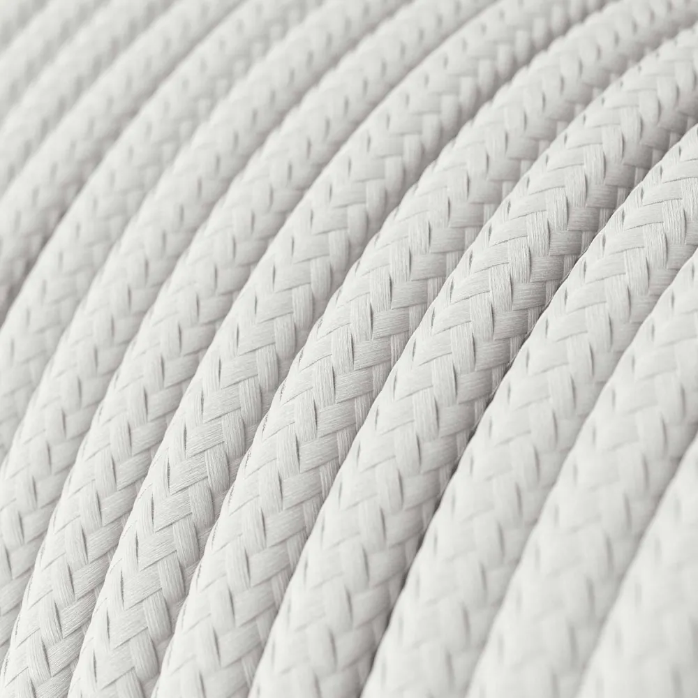 Fil électrique recouvert de tissu - Rayonne Blanche RM01 - Homologué UL