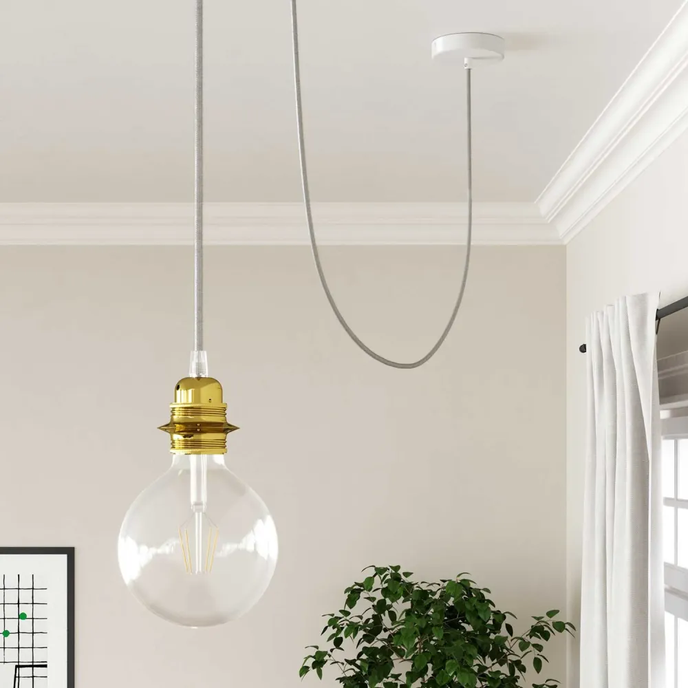 Fil électrique recouvert de tissu - Rayonne Blanche RM01 - Homologué UL
