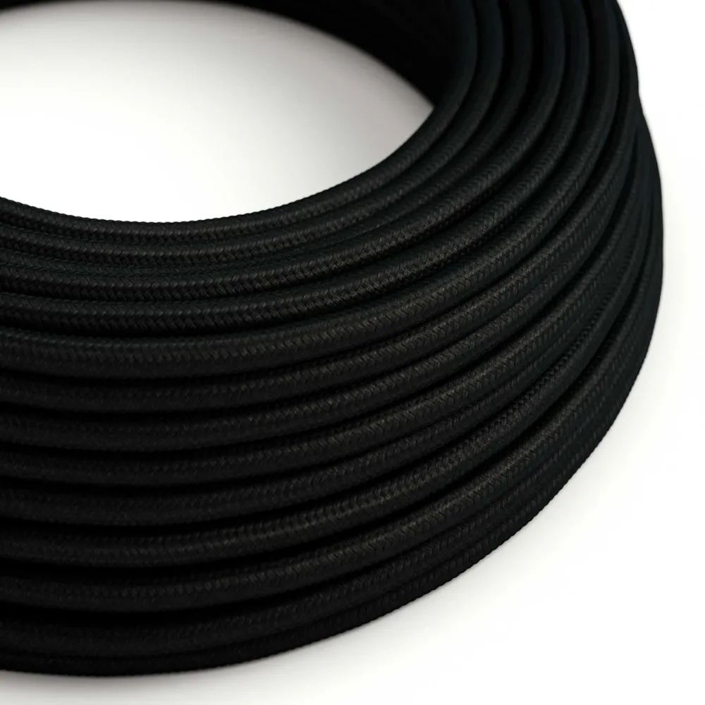 Fil électrique en tissu - Rayonne Noire RM04 - Certifié UL
