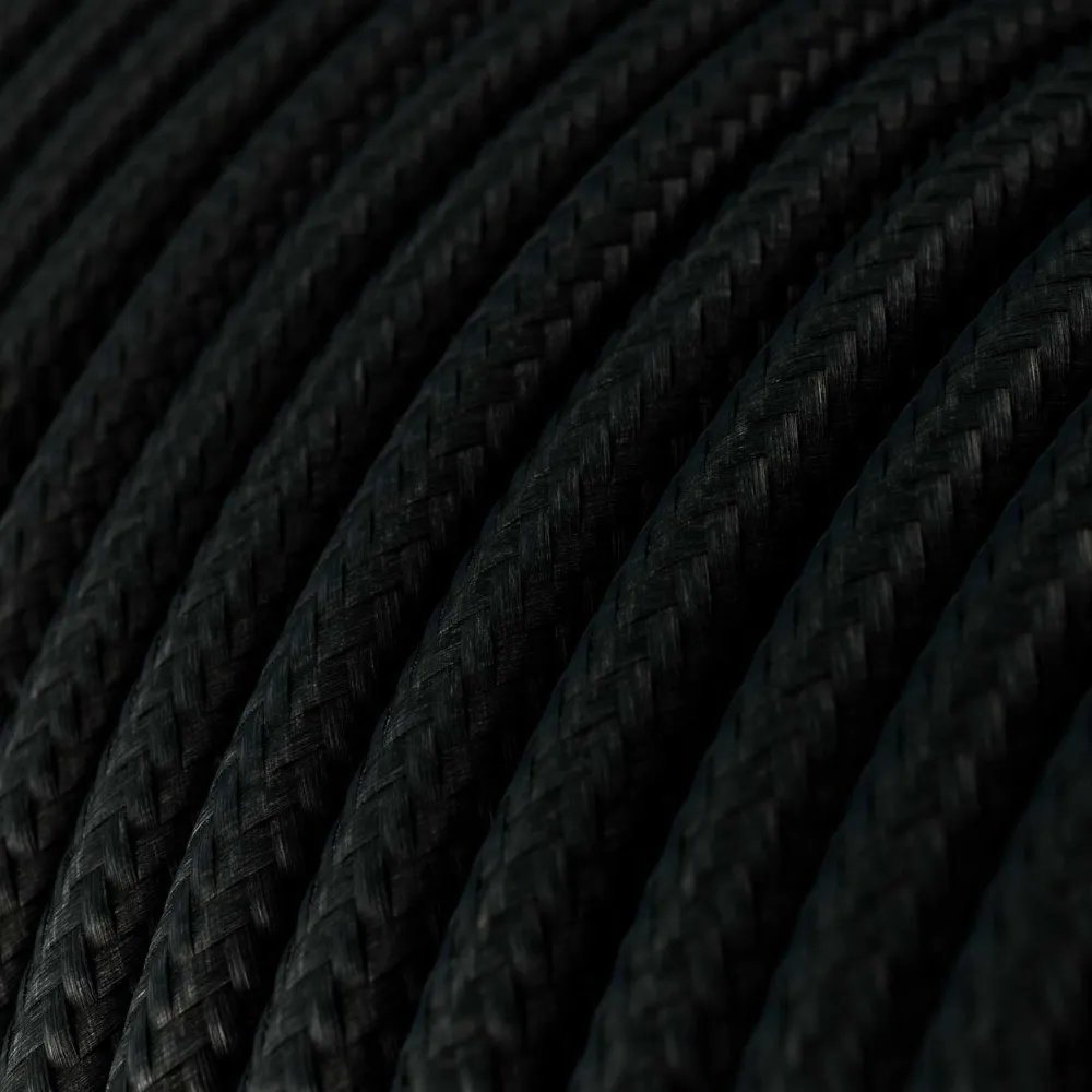 Fil électrique en tissu - Rayonne Noire RM04 - Certifié UL