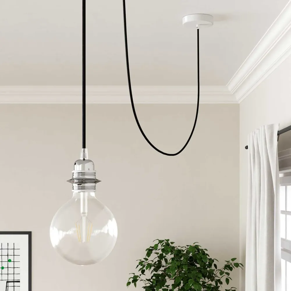 Fil électrique en tissu - Rayonne Noire RM04 - Certifié UL
