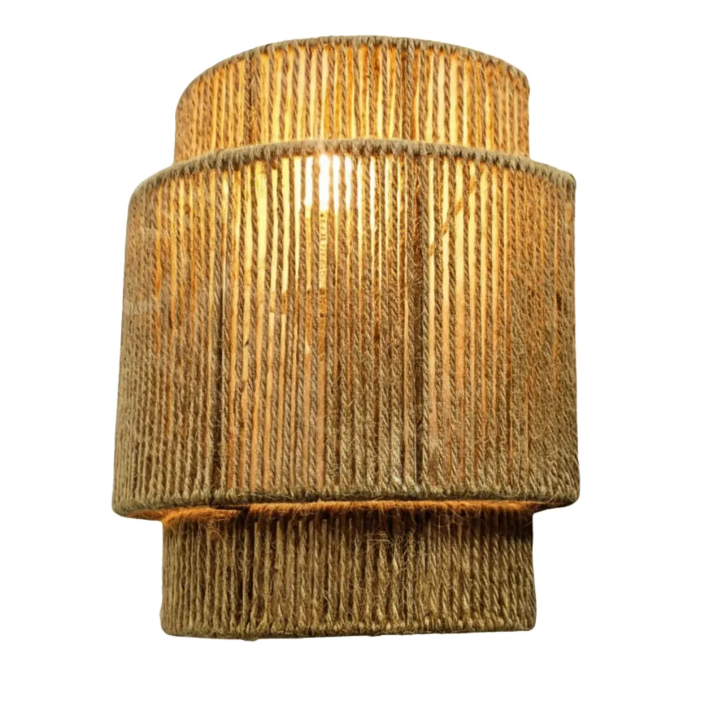 Applique Murale "Kenza" en Jute Tressé – Luminaire Style Boho Naturel Fiolla Home