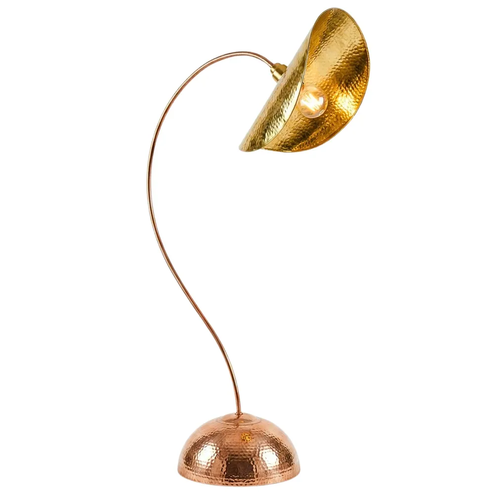 Lampadaire Arc Cuivre Martelé Fait Main Artisanal | Fiolla Home