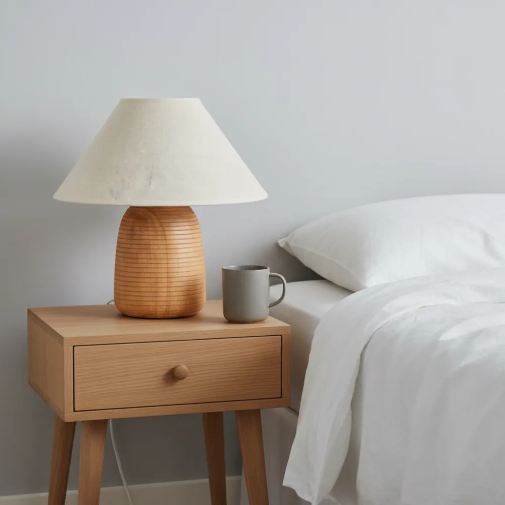Lampe La Ruche – lampe de table bois handmade Tunisie Fiolla Home