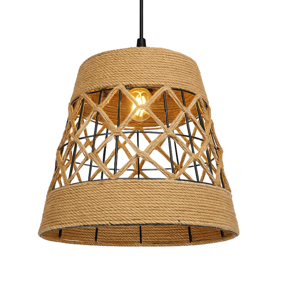 Suspension "Alya" en Jute Tressé – Luminaire Tunisie Fiolla Home