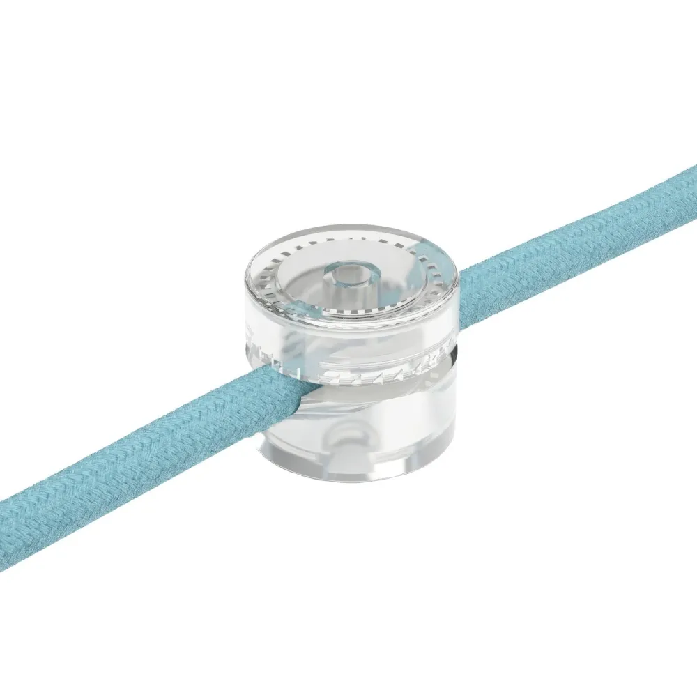 Fixation murale passe-câble universelle pour câble textile d’éclairage 2x0,75 et 3x0,75 - Transparent