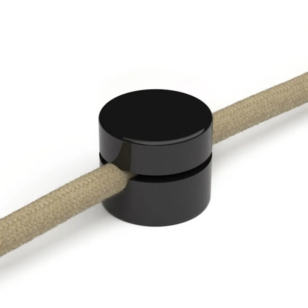 Fixation murale passe-câble universelle pour câble textile à large section 3x1 et 3x1,5 et pour système EIVA - Noir