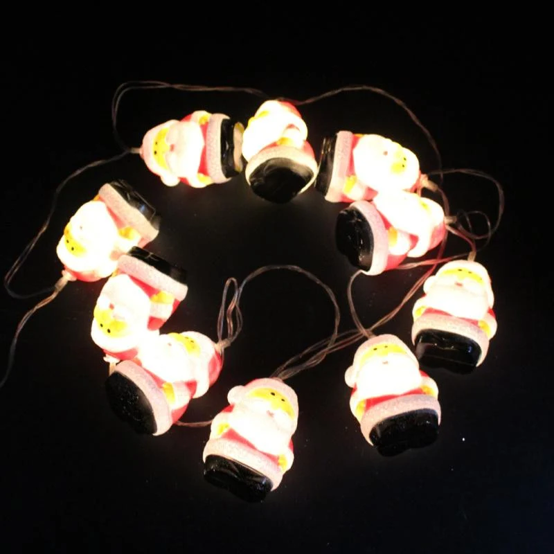 Guirlande LED à Pile Père Noël 1M80 IP20 10 LED - Blanc Chaud Fomax