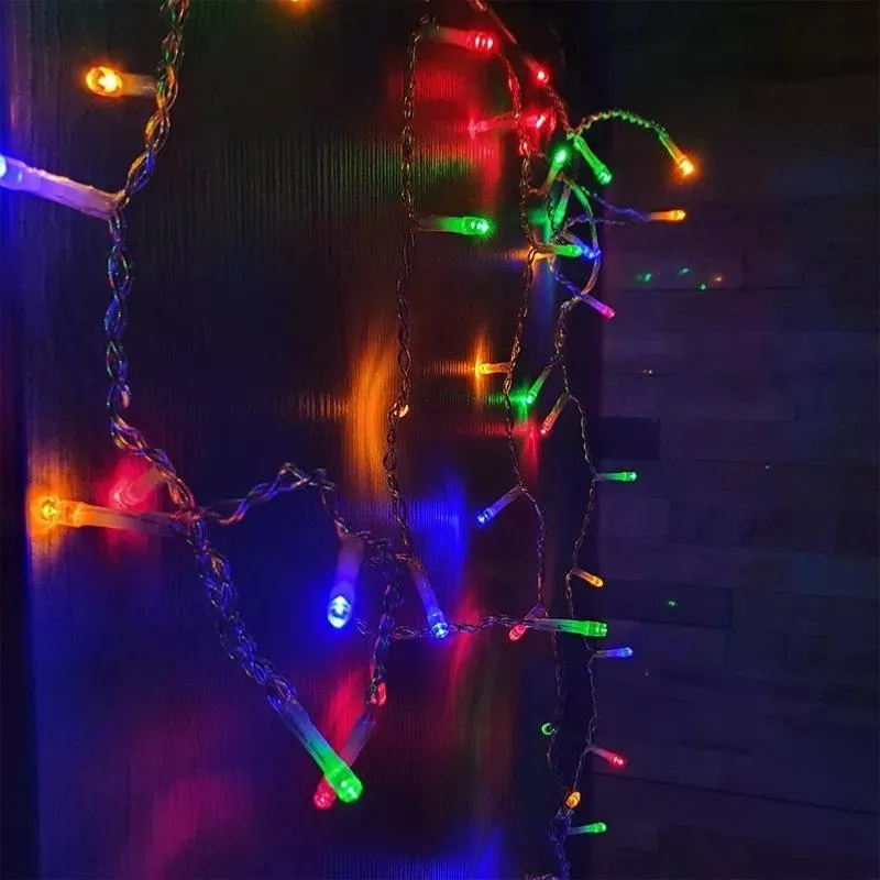 Rideau Lumineux 120LED IP44 2M, Câble transparent - Multicolore Fomax
