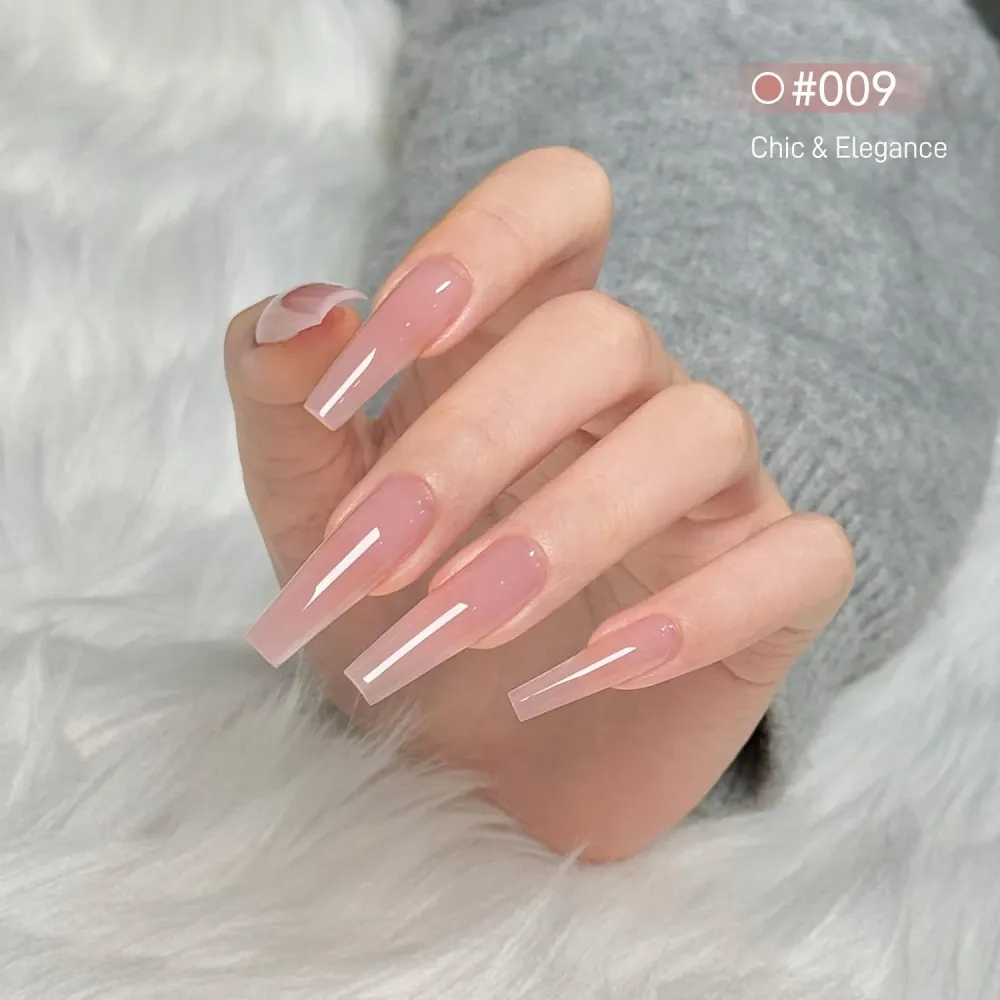 GAOY Kit Poly Gel Ongles avec Lampe UV – 14 Couleurs Nude/Rose/Clair Jelly Builder – Tout-en-un